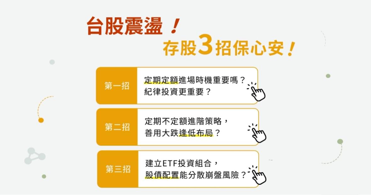 大盤震盪 Etf定期定額該續扣嗎 來看 存股3 招 保心安 豐雲學堂